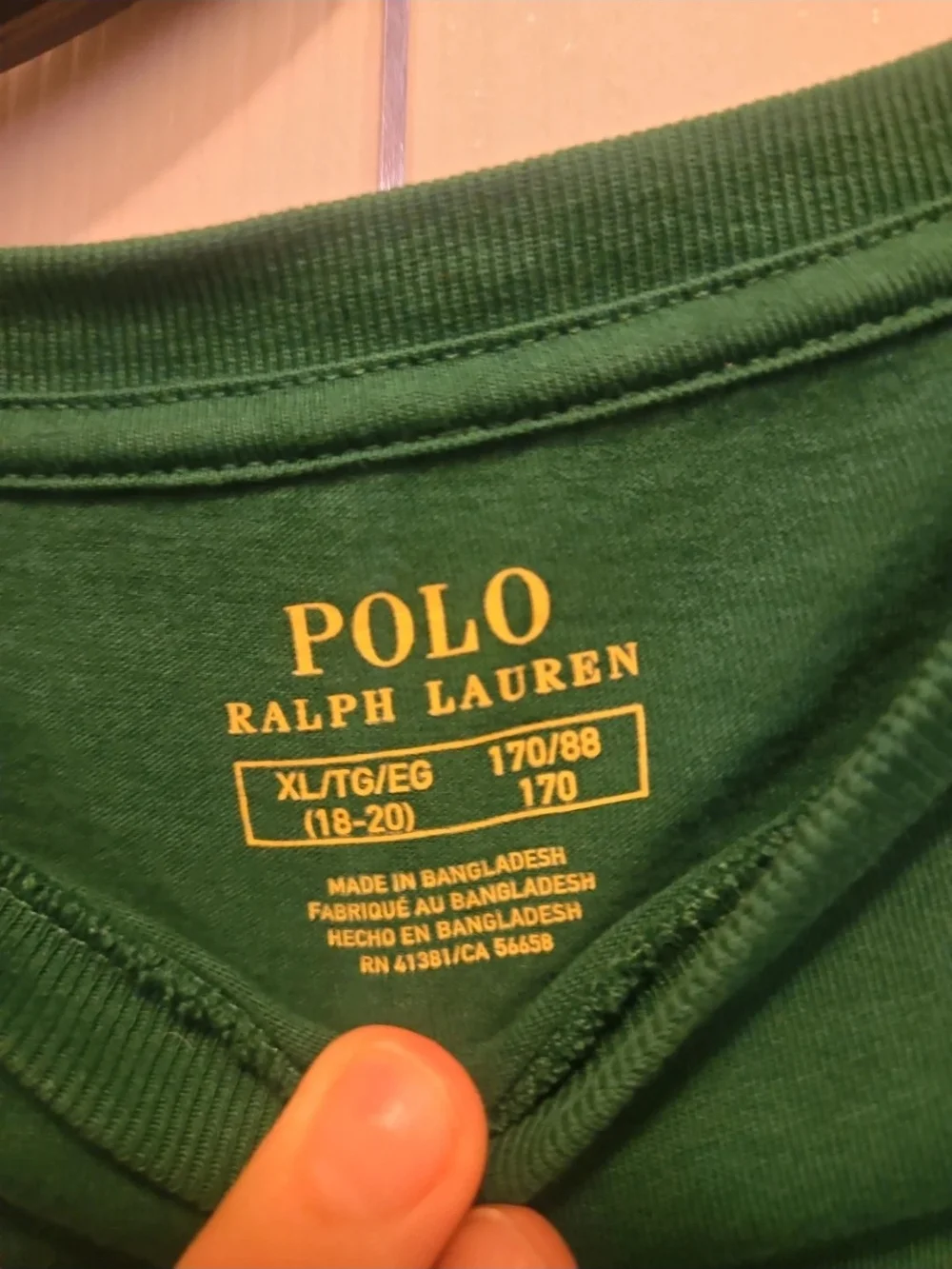 Polo by Ralph Lauren Kelly Green Long-Sleeve Crew Tee with Yellow Pony